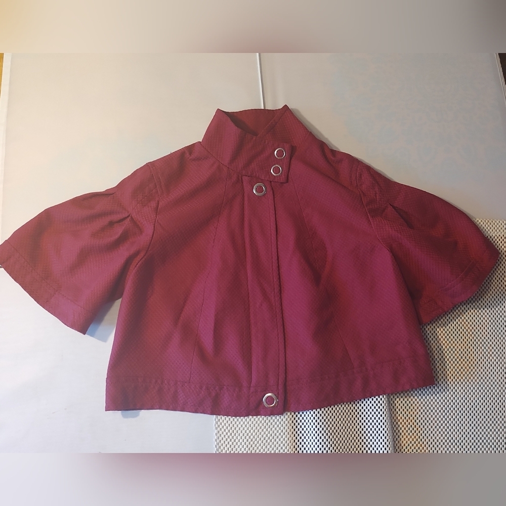 Apt. 9 Women's Size Large Cropped Jacket Maroon/Purple